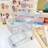 Belleza estante de huevos corazón corazón hierro arte compras caja de almacenamiento decoración de escritorio lindo mini carro