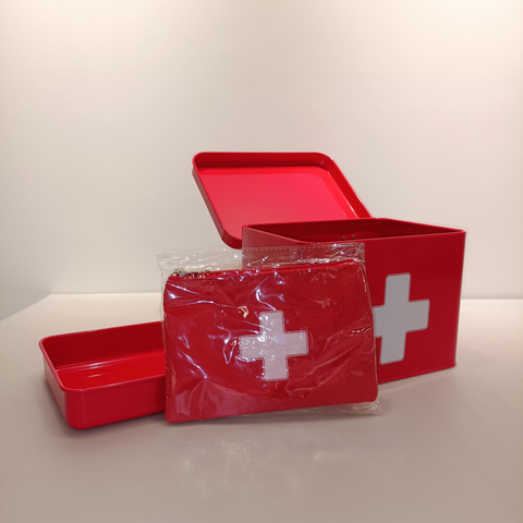 Uso de uso doméstico Medicine Storage Can Medical Kit Galvanized Metal First Aid Box