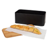 Cocina Negro Gran rectángulo de madera Bamboo Tapa de almacenamiento Bin Corta de pan de metal Caja de pan de metal