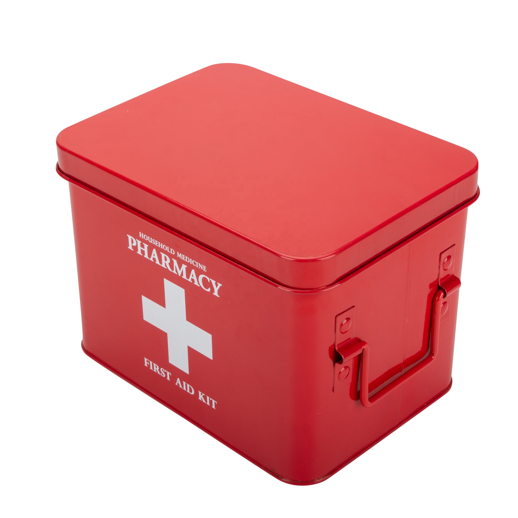 Uso de uso doméstico Medicine Storage Can Medical Kit Galvanized Metal First Aid Box